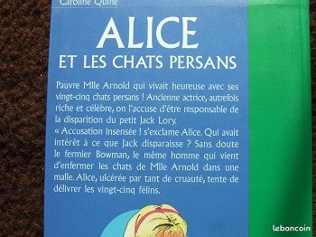 Roman jeunesse collection "Bibliothèque verte - Alice et les chats persans" n° 450 (be) (image 2)