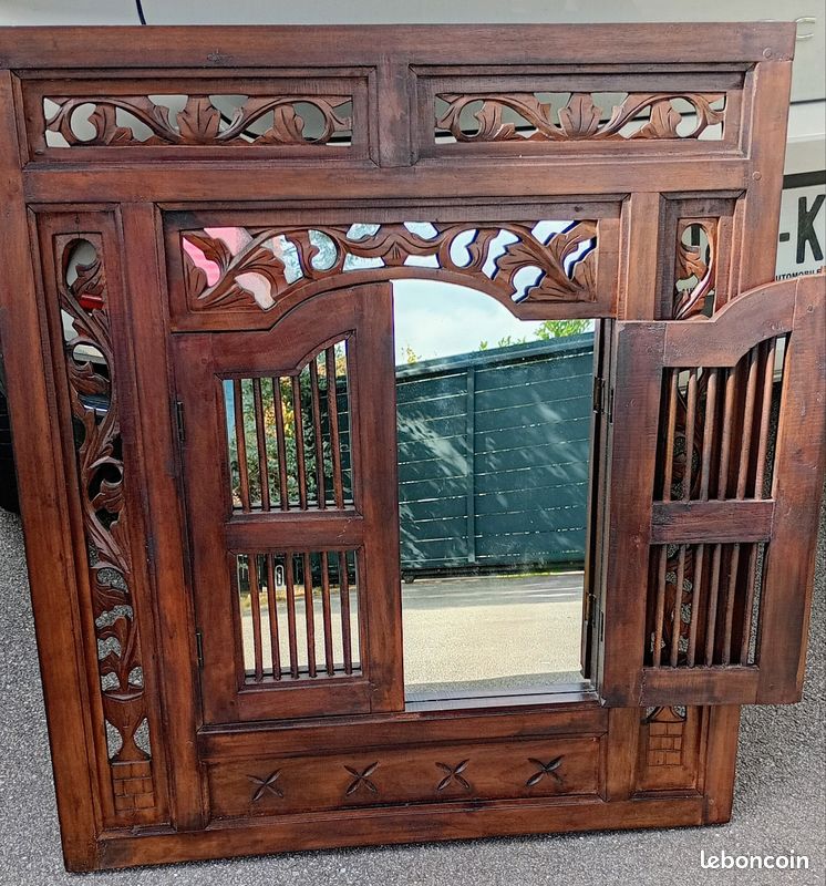 Miroir en bois sculpté style oriental (image 2)