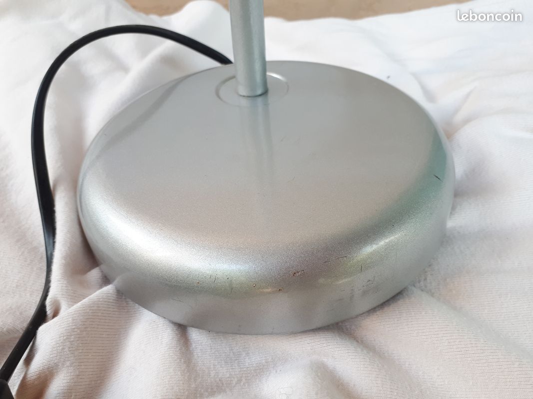 Lampe bureau industriel, métal gris, vintage. TBE (image 9)