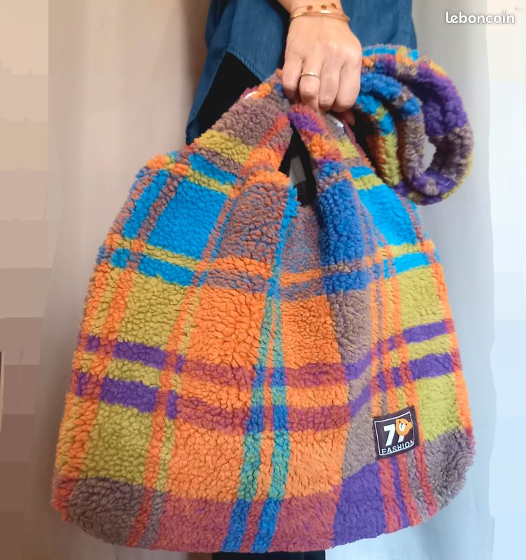 Sac fourre-tout moumoute orange violet (image 2)