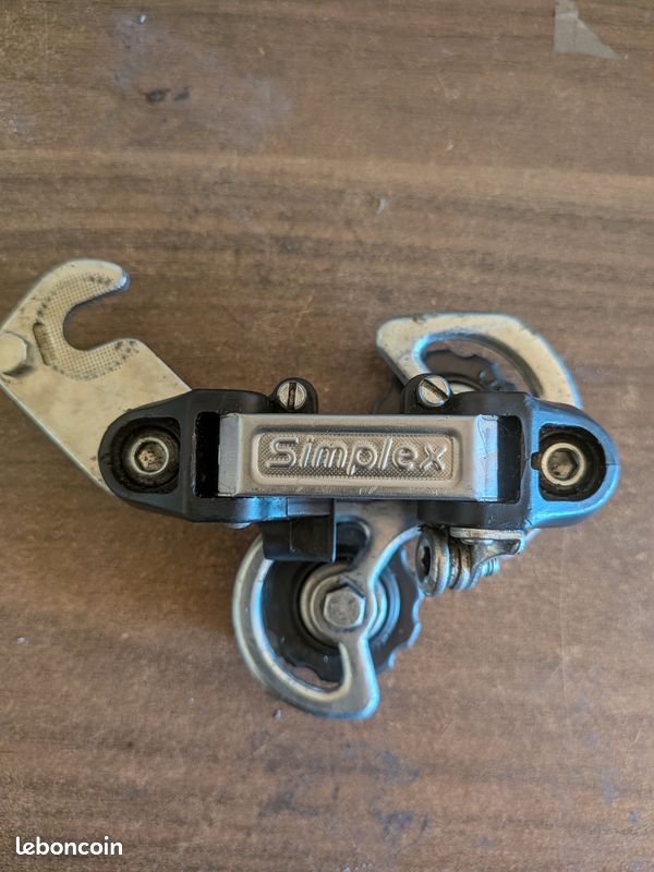 Ensemble Dérailleur Arrière Vintage Juy Simplex Rigidex + Levier - Occasion - Pour Vélo Ancien