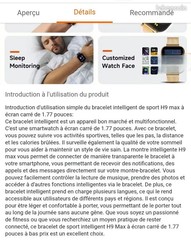 H9 max smart watch non apple pas de marques (image 12)
