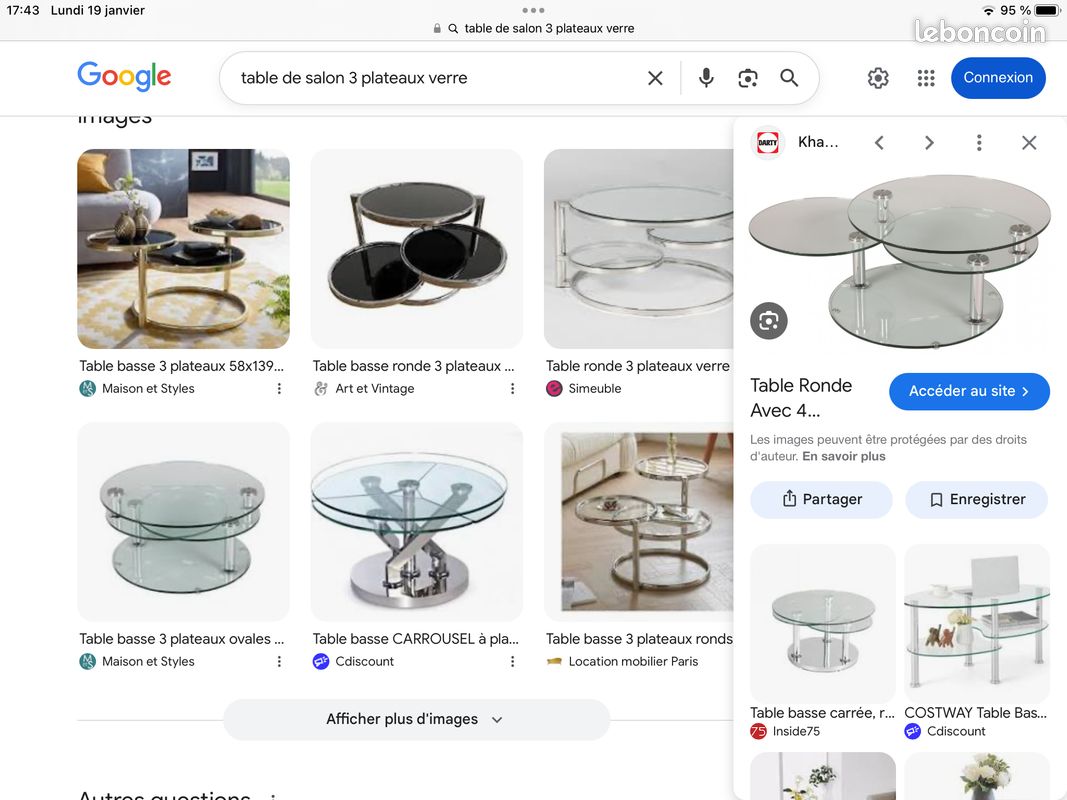 Table de salon en verre (image 10)