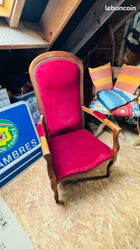 Fauteuil voltaire rouge (image 1)