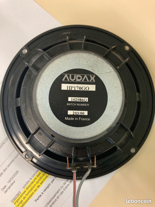 Haut-parleur Audax HM170Z0, 8 ohm, 166 x 166 mm, membrane aérogel graphité