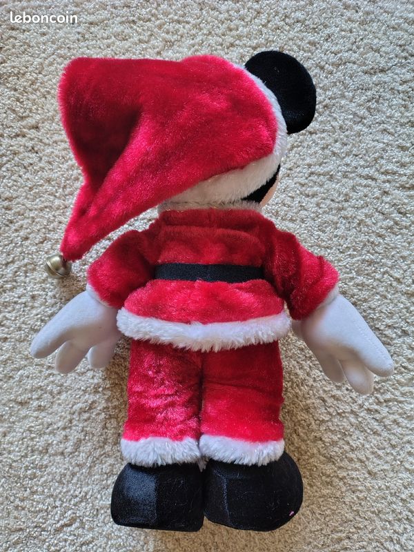Peluche doudou Mickey père noël avec grelot grand format - Disney Disneyland Paris (image 7)