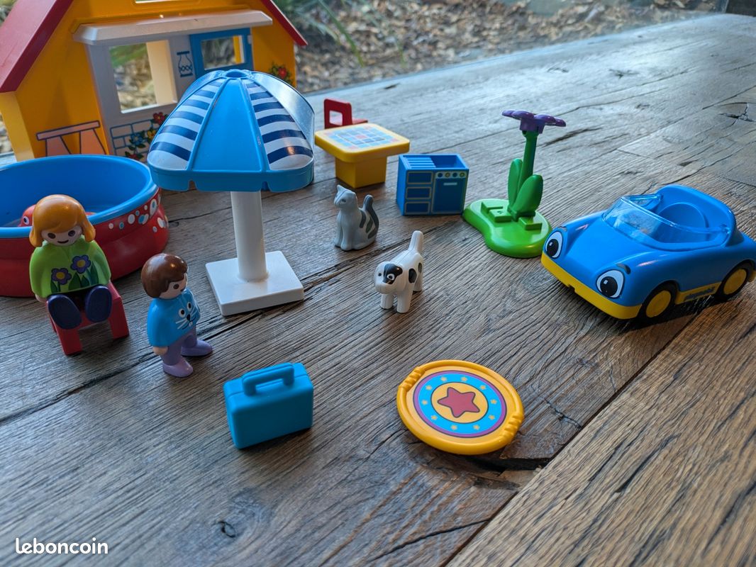 Lot Playmobil 1er age maison voiture avion (image 1)