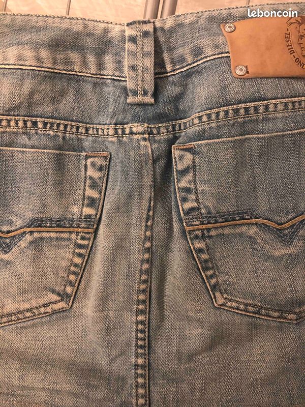 Mini jupe Diesel jeans clair (image 8)
