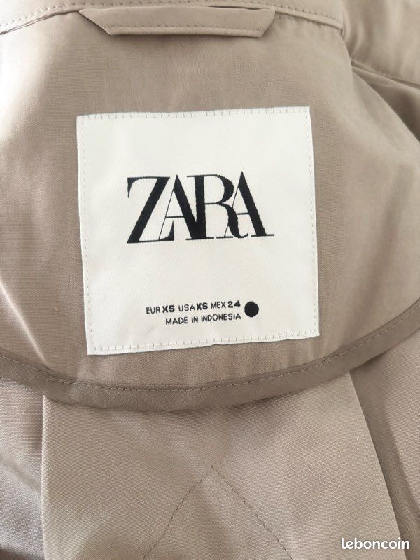 Long trench imperméable beige femme Zara Vêtements