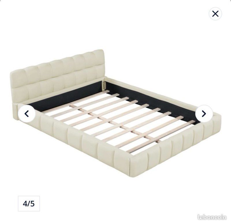 Lit adulte style scandinave - Beige (image 2)