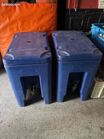 Glacière De Camping Vintage – Dimensions L41 X P35 X H38 Cm, Avec Compartiment (Bon état)