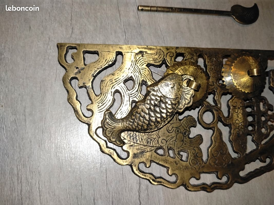 Serrure à Cheval Vintage En Laiton - Objet De Collection URSS/Russie - Fait Main Et Authentique