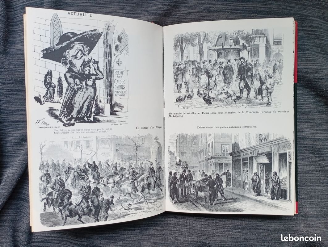 Livre "LE PARIS COMMUNARD", de Maurice Choury, Librairie Académique Perrin, Relié, 1970, illustrations en noir et blanc, contre-plats illustrés en couleur, très bon état (image 10)