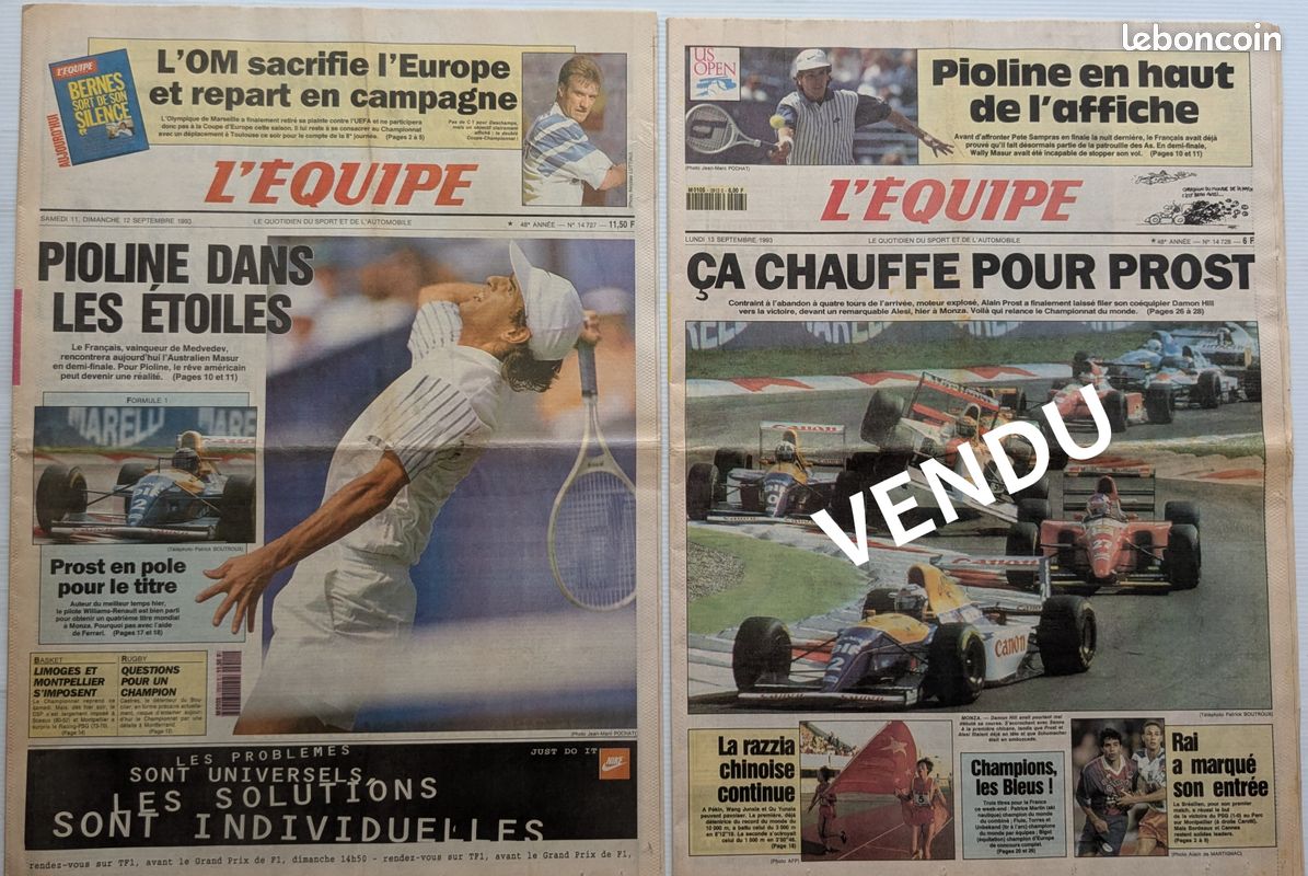 L'Equipe Journal 1993 - Milan - Juve - La Gazzetta Dello Sport - Édition Originale