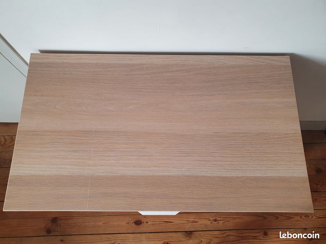 Commode ASKVOLL avec tiroirs 3 en chêne blanchi / blanc 70x41x68 cm (image 2)