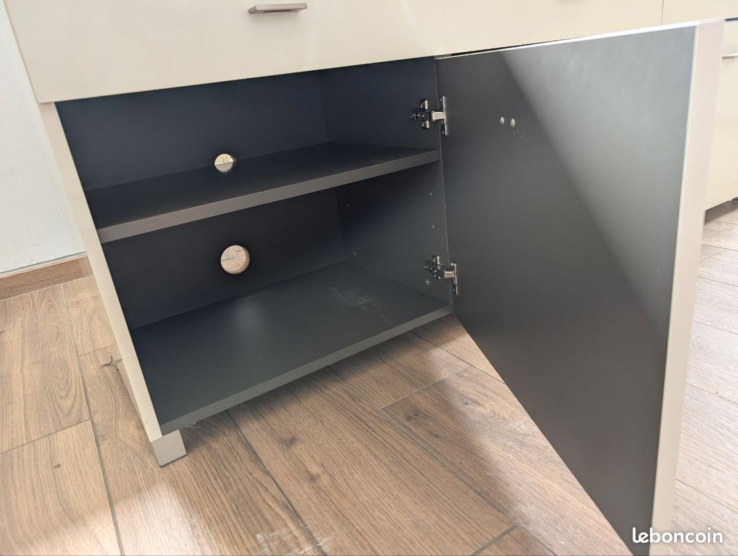 Meuble bas Habitat blanc laqué (image 3)