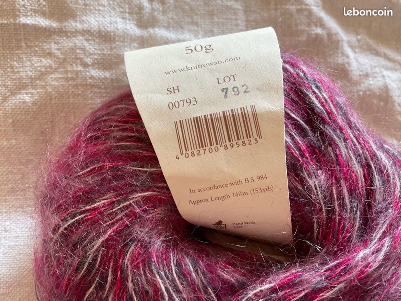 Lot De 20 Pelotes MOOS GEDIFRA - 27% Kid Mohair - Vert - Aiguille 4,5 - Occasion