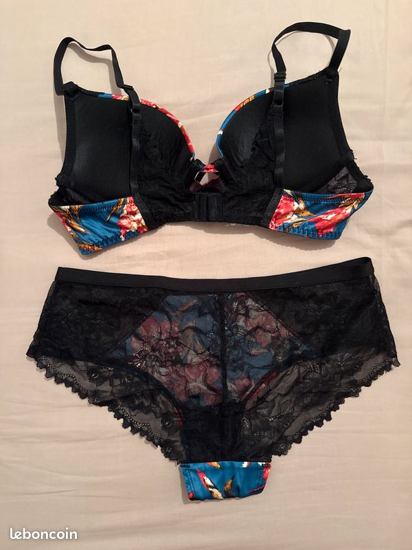 Ensemble Lingerie Femme Ouverture Frontale - Soutien-gorge Push-up Et Culotte Haute - Design Ajouré Et Noué - Pour Occasions Spéciales