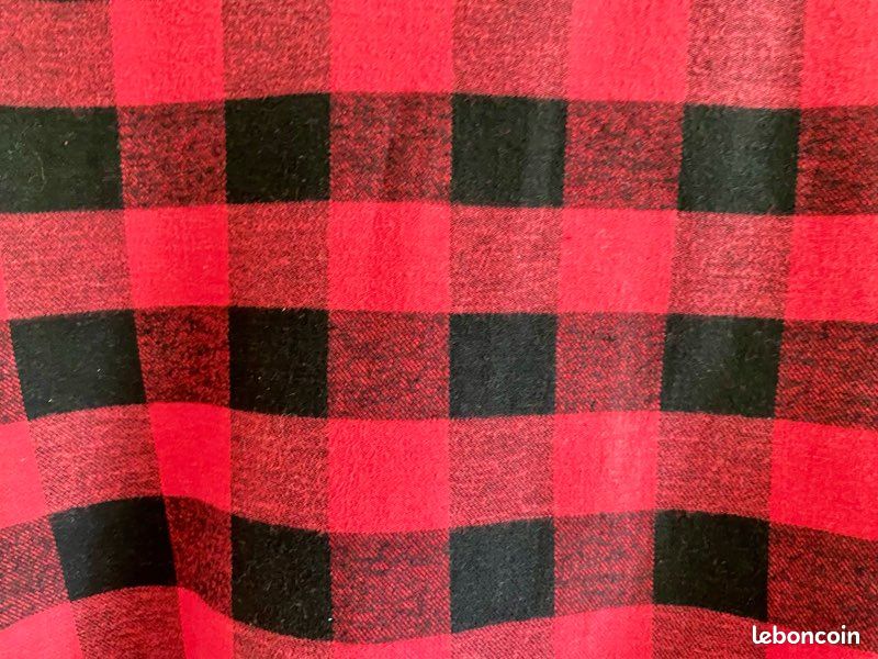 Chemise à carreaux rouge / noir homme flanelle taille 39/40 (image 4)