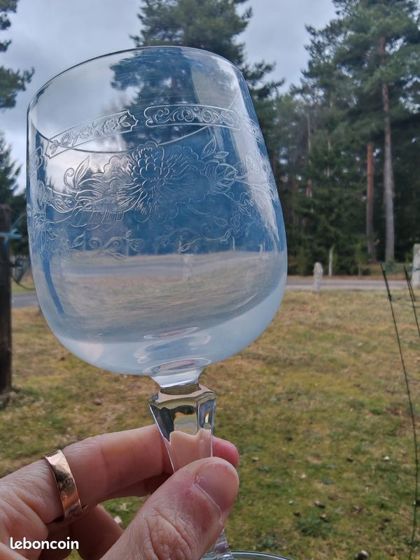 5 verres en cristal d'Arc vintage art deco (image 4)