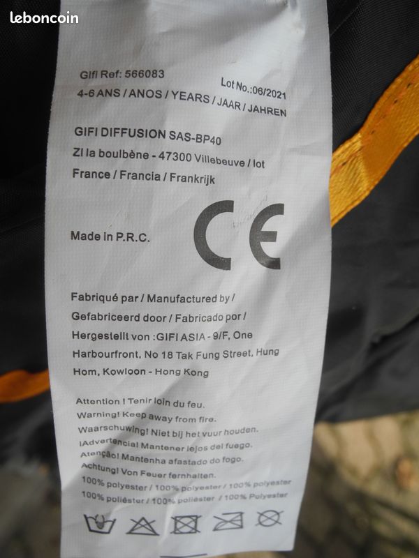 Déguisement Robe + Chapeau Sorciére 4/6 A Gifi tbe (image 3)