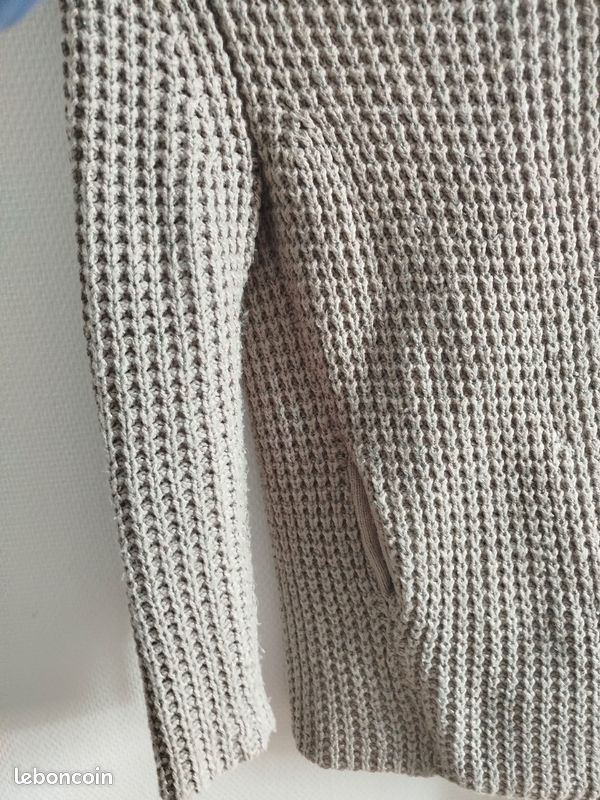Gilet long laine beige (image 5)