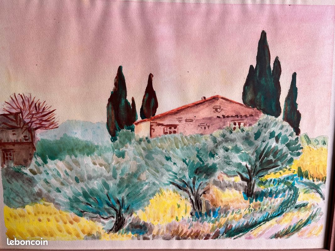 2 Petites Aquarelles « EN PROVENCE « (image 2)