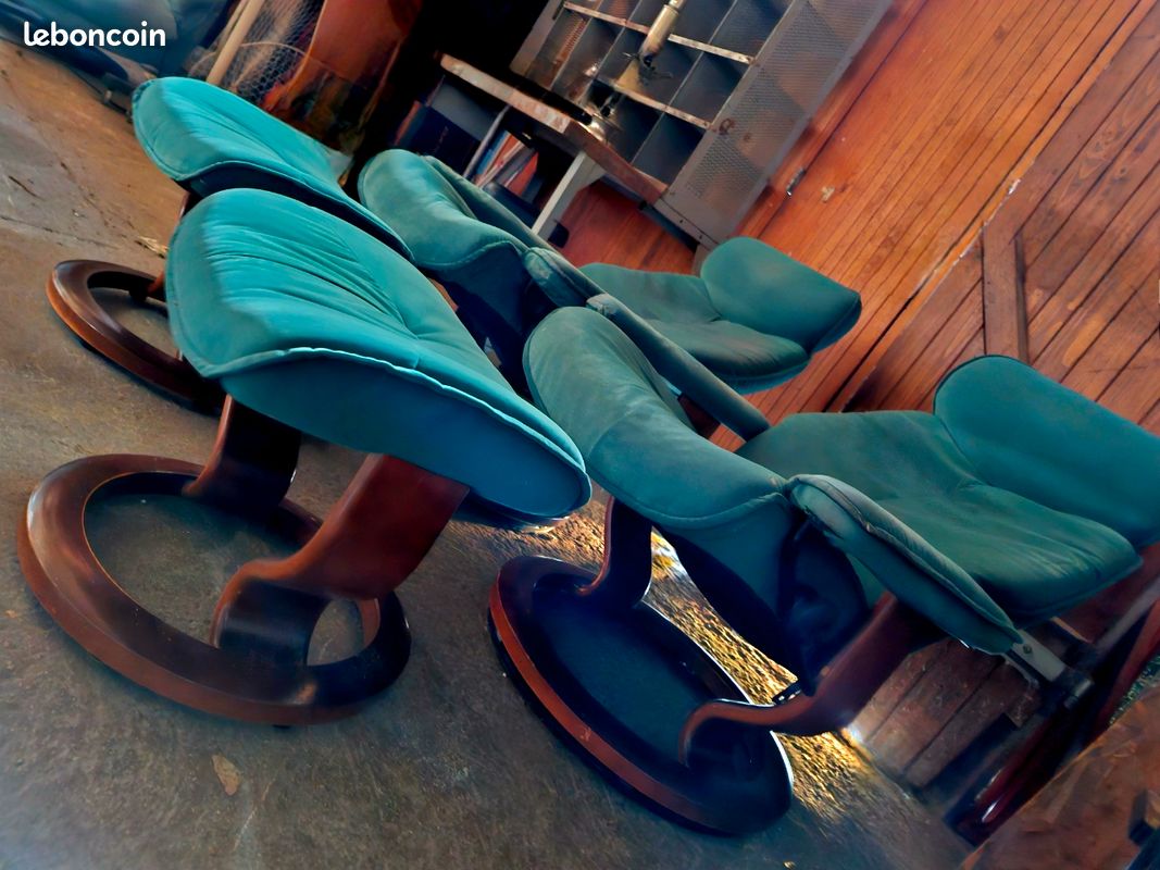 🔷️Ekornes Stressless Norvège 80's, Siesta Relax Fauteuil + Ottoman Stressless Scandinave🔹️ (image 6)