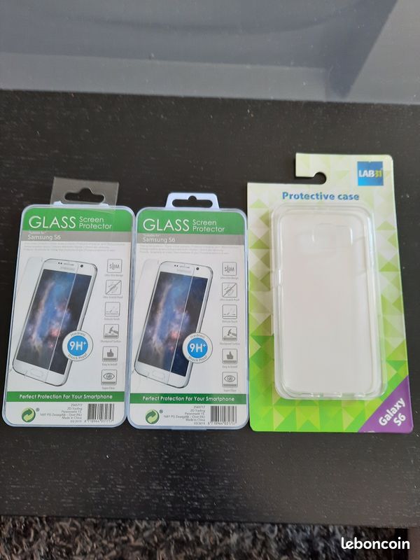 Coque et protection écran en verre Samsung Galaxy S6 (image 1)