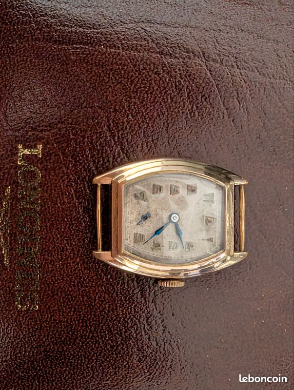 Montre Bracelet PRECISA Art Déco, Plaqué Or, 15 Rubis, à Restaurer - Cadran Doré, Femme, Années 1920-1949