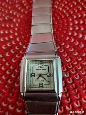 Montre Alberto Fioro Neuve - Cadran Bleu, Bracelet Bleu Caoutchouc - Style Art Déco - Quartz
