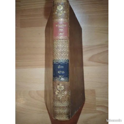 Bulletin Des Lois Code Civil Imprimerie Royale Septembre 1816 (image 1)