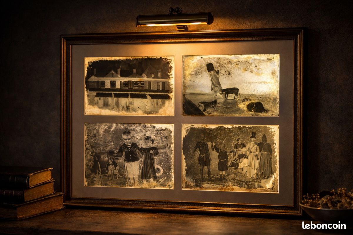 Vieux Négatifs Photo Sous-verre – Lot De 40 – France – Déco Vintage Atelier