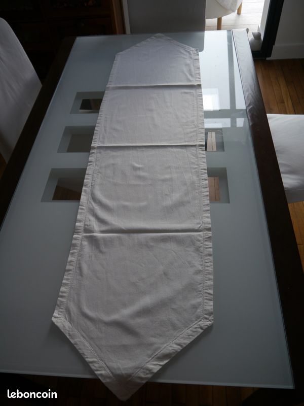 2 chemins de table blancs coton (image 1)