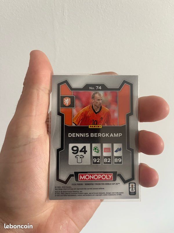 Carte Dennis Bergkamp – Panini Prizm FIFA Monopoly – Pays-Bas – Légende 🇳🇱⚽️ (image 2)