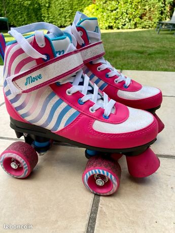 Rollers Ajustables Enfant – Fuchsia/Rose/Argent – Pointure 30 à 33 (neufs)