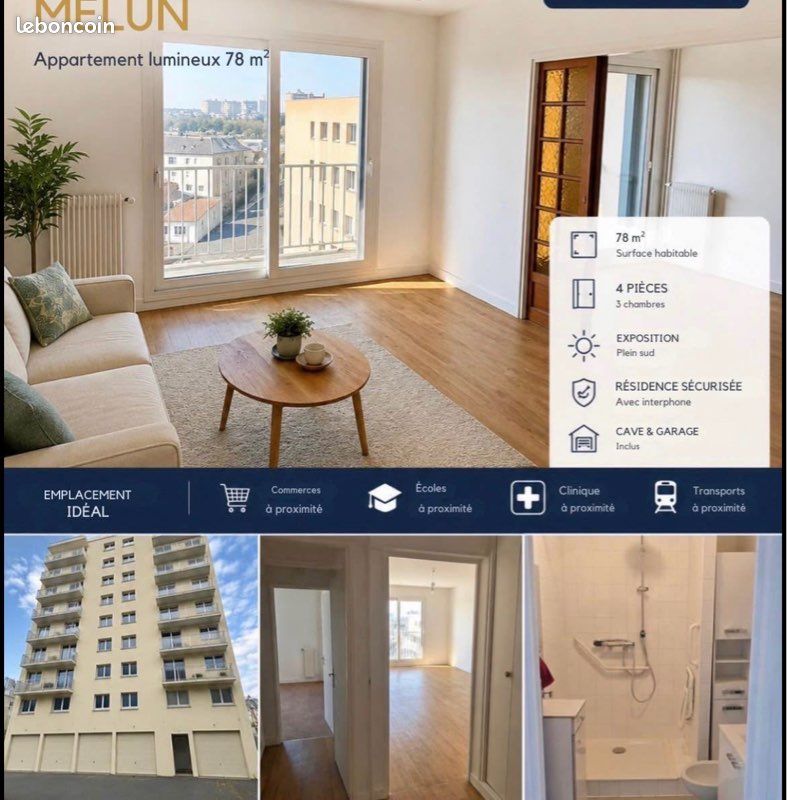 Appartement 4 pièces 78 m² · à Melun · 78 m² · 135 000 €