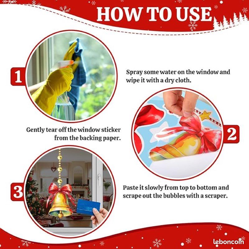 AJW-YEDDA Autocollants Fenêtre Noël Stickers Noel Fenetre Réutilisable