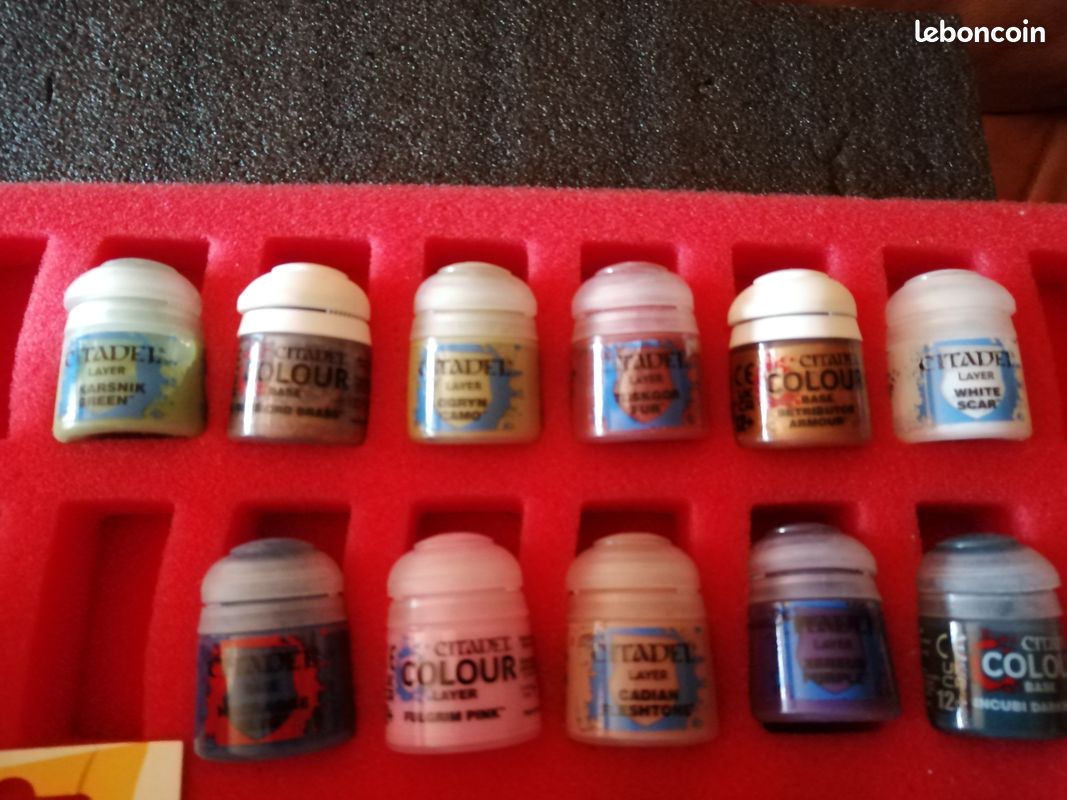 Gros Lot De 181 Peintures Citadel + 3 Boîtes De Rangement – Idéal Pour Collectionneurs Warhammer