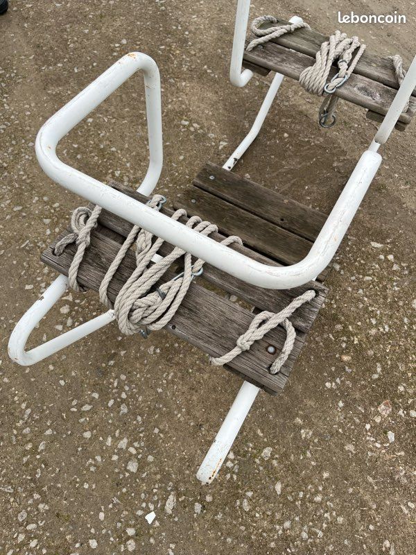 Balançoire Bébé Extérieur En Bois Avec Siège Tissu Gris Cordes Reglables Jardin Interieur Exterieur 91813508