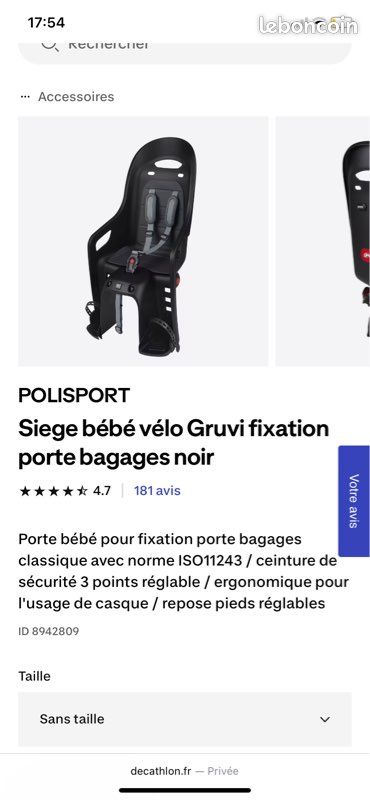 Porte enfant pour vélo (image 5)
