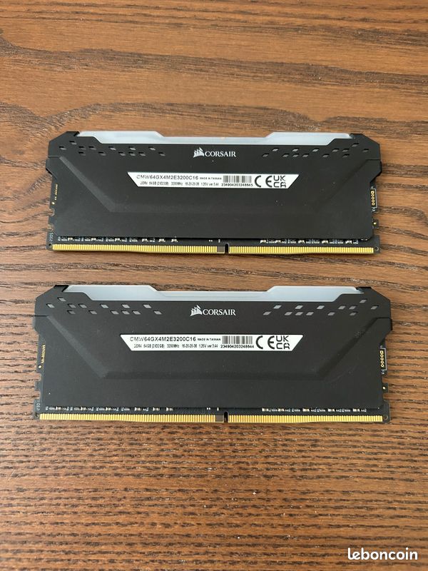 Kit RAM DDR4 64 Go (2x32) Corsair Vengeance RGB 3200 Mhz Cl16 (image 2)