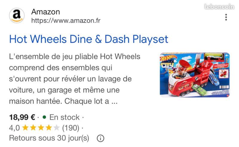 Hot Wheels - Dine & Dash - Race Track - Van Mattel - Avec voiture - Hot Wheels connect
