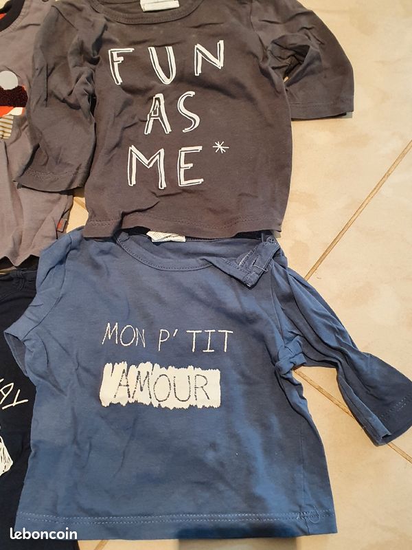 Lot de 5 t-shirts et 1 chemise garçon 3 mois (image 4)