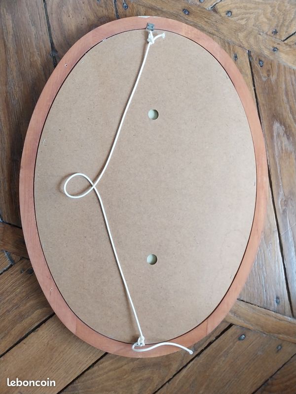 Miroir ovale entourage merisier (image 2)