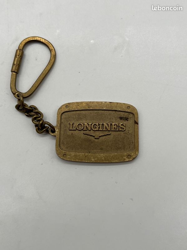 Porte-clés vintage Longines Style Ferrari métal doré émail noir collection (image 3)
