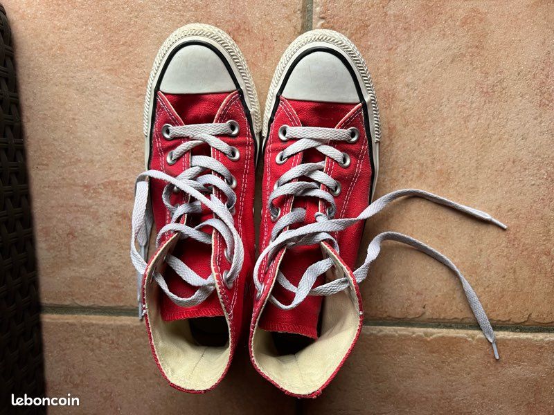 HOT Baskets Montantes Converses Hautes Rouges Converses