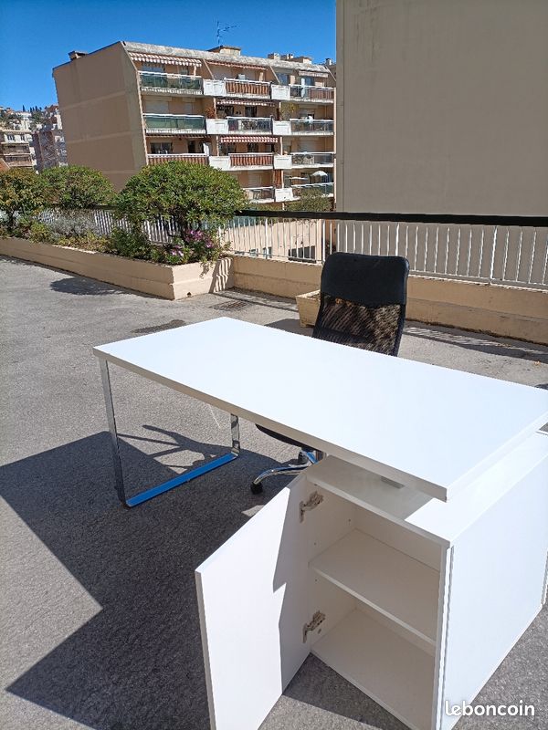 Bureau Masdrovia laqué blanc 160x70 cm (image 3)