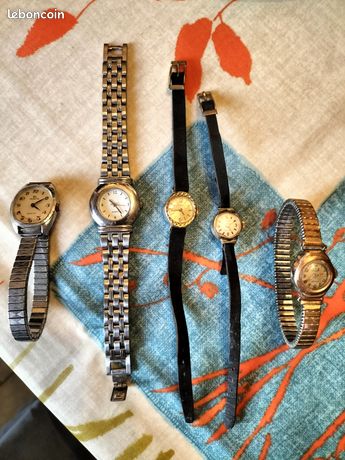 Montre Vintage Kelton Mécanique - Cadran Blanc, Boîtier Acier, Bracelet Cuir, Occasion