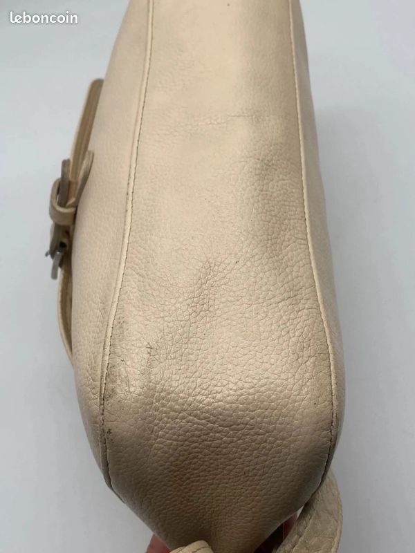 👜 Sac bandoulière Longchamp Paris en cuir beige – Made in France (image 6)